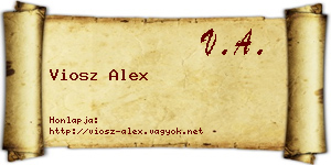 Viosz Alex névjegykártya